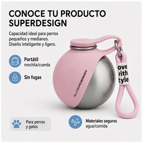 Botella de Agua Portátil para Perros Praxaro